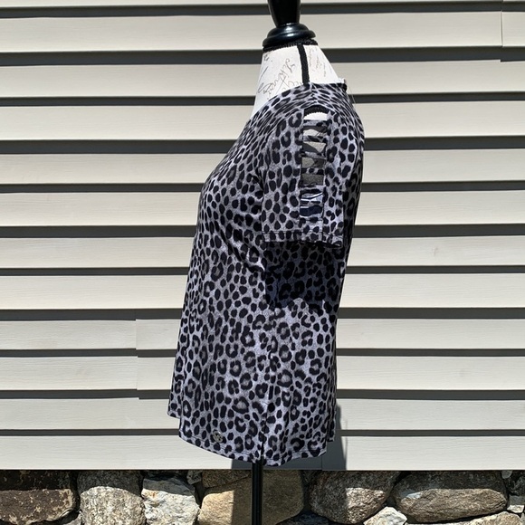 MICHAEL MICHAEL KORS Gunmetal Leopard Print T-Shirt - Picture 7 of 14